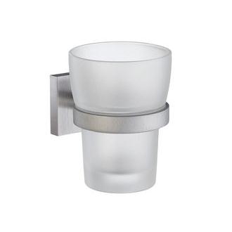 Smedbo RS343 Wall Mounted Frosted Glass Tumbler with Brushed Chrome Holder from the House Collection